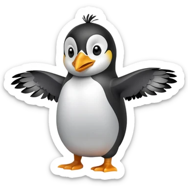 Gloria the penguin from Happy Feet, cheerful and dancing sticker