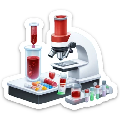 blood test in lab sticker