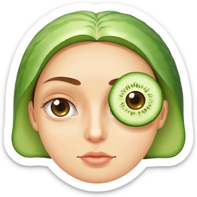 spa day with cucumber on the eye sticker