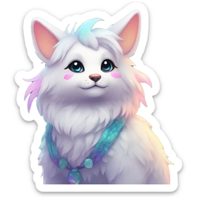 Kawaii bright fantasy ethereal anthro fursona animal sticker