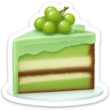 Green grape cake slice sticker