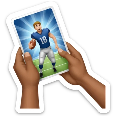 hand opening football card packs in madden sticker