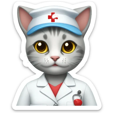 nurse cat sticker