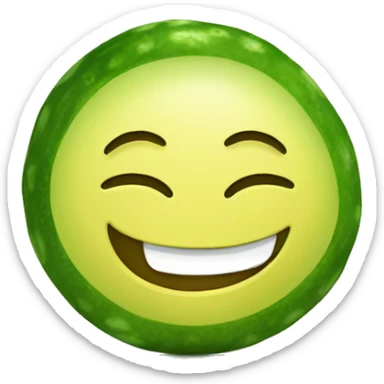 Smiley relaxing wearing cucumbers sticker