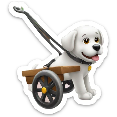 perro en silla de ruedas sticker