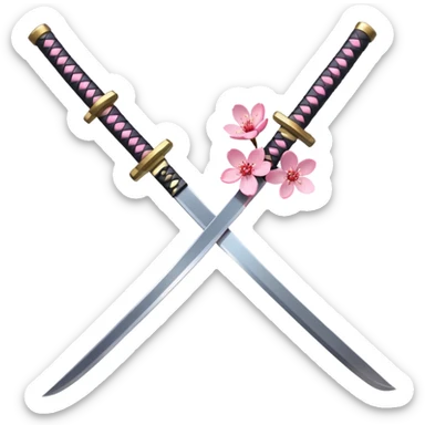 Katana with cherry blossoms  sticker