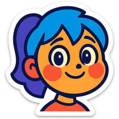adorable Mirra face, expressive eyes, blushing sticker