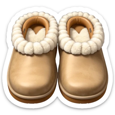 A pair of beige UGG slippers  sticker