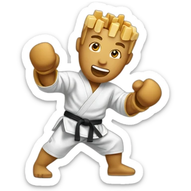 Poutine practicing judo sticker