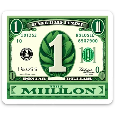 Make a dollar saying $1 million sticker