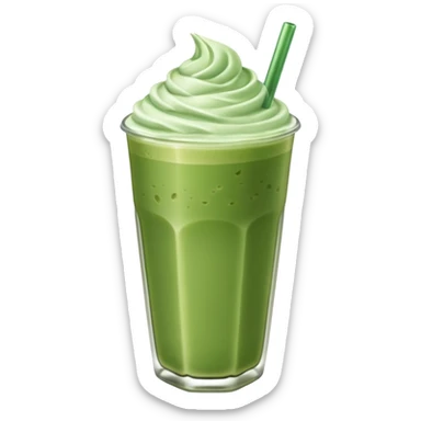 an iced matcha latte with no whip cream on top sticker