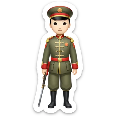 Chinese Qing dynasty soldier full sticker