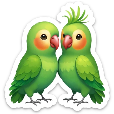 A Pair Of Green & Other Colored Lovebirds sticker