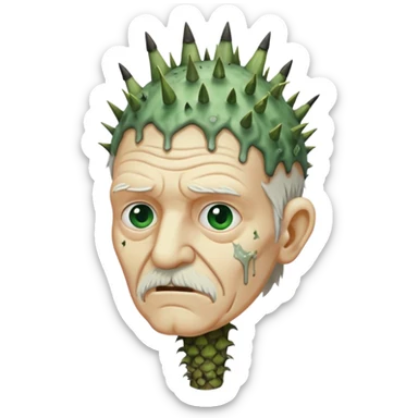 Rotting old white guys head on a spike sticker