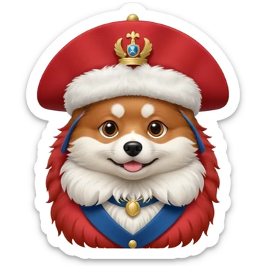 Red Spitz dog with Napoléon´s hat sticker