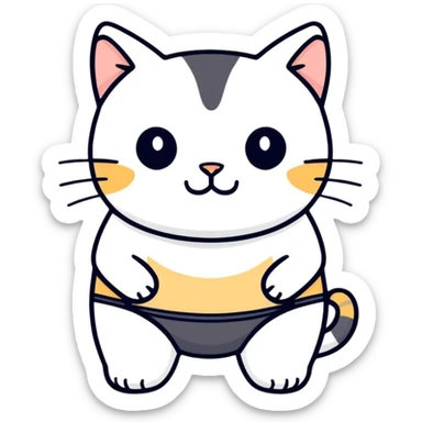 cat in underwear sticker