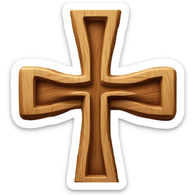 3D Wooden Cross sticker