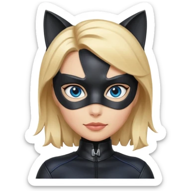 Catwoman with blonde hair and blue eyes sticker