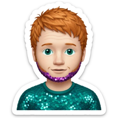 Ed Sheeran with teal sequin outfit sticker