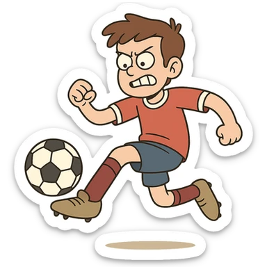 soccer player kicking a ball sticker