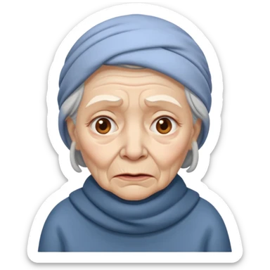 very sick very old woman with fever sticker