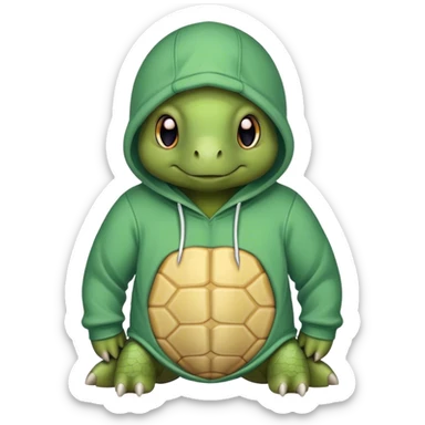 turtle wearing a hoodie sticker