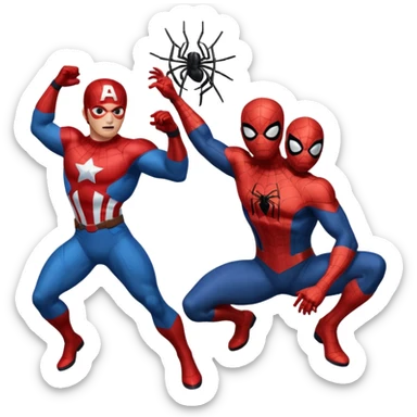 captain america spider man sticker