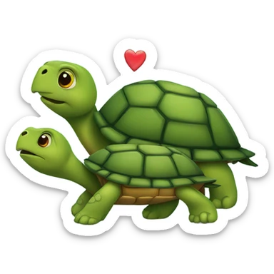 2 Turtles with hearts sticker