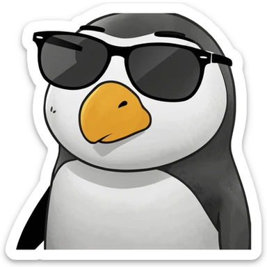 penguin with sunglasses  sticker