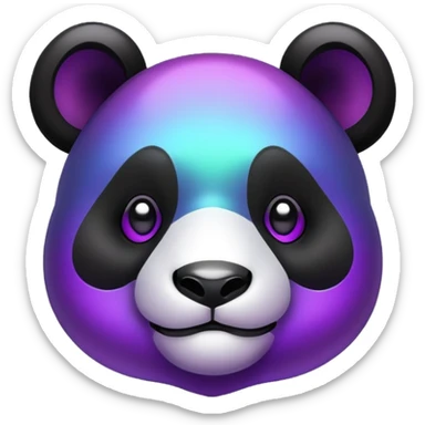 Dark iridescent panda sticker