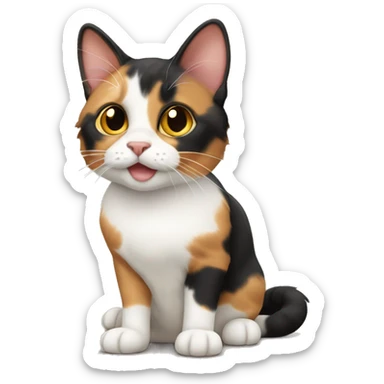 Calico bobtail cat sticker