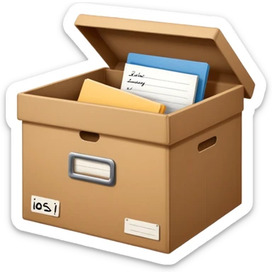 file storage box with label sticker