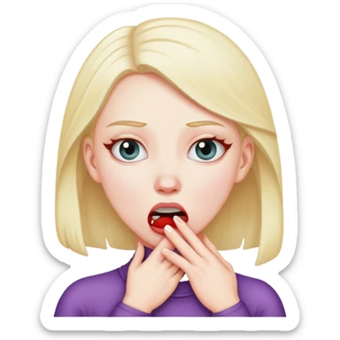 white girl choking self out sticker