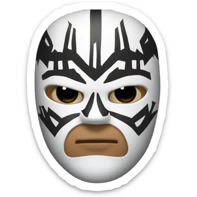 mascara de lucha libre blanca con aleta superior sticker
