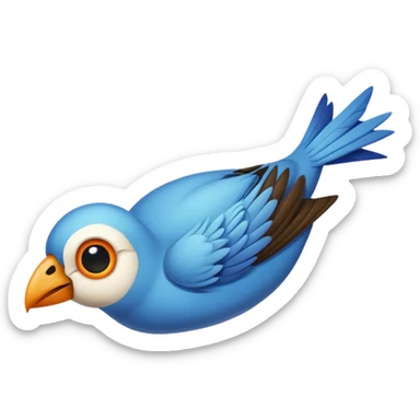 a bird which has died and is lying on its back with cartoon x's in the eyes sticker