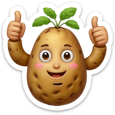 potato with lots of thumbs up sticker