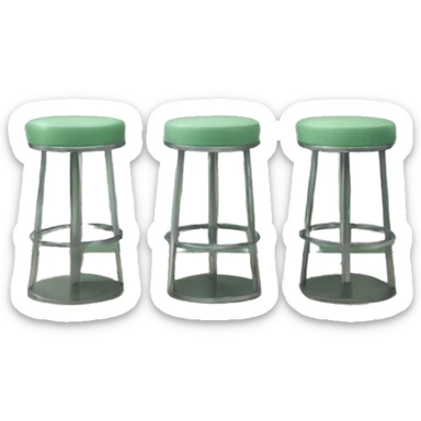 Realistic front facing mint green kitchen counter bar. sticker