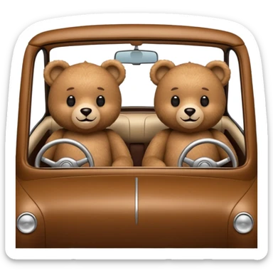 Two teddy bears in car sticker