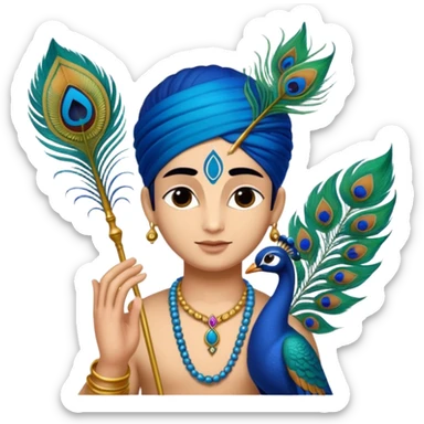 Krishna feather sticker