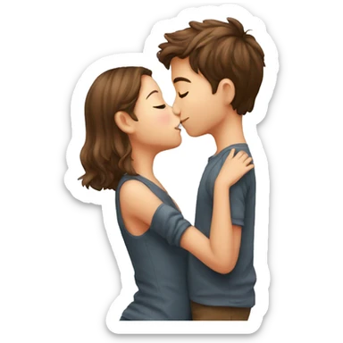 Cute boy kissing girl  sticker