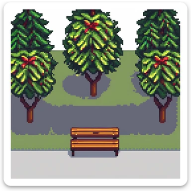 city park with trees and bench sticker