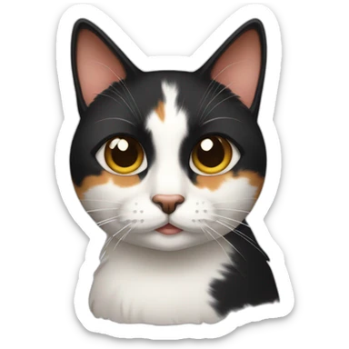 Calico cat with one eye sticker