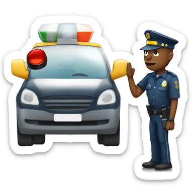 driver being fined by a traffic police officer sticker