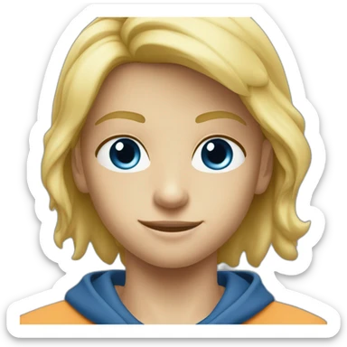 Garçon blond au yeux bleu qui porte des nike sticker