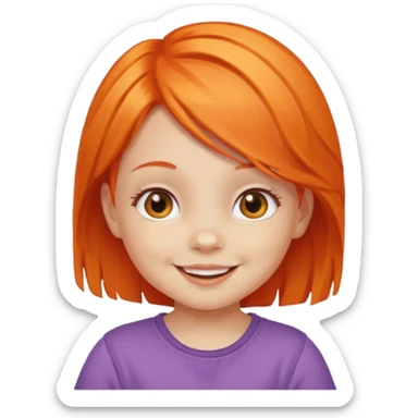 girl baby with orange hair sticker
