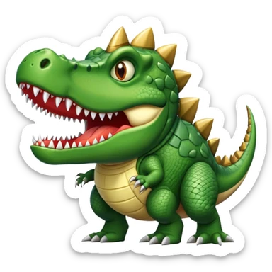 A hybrid creature that's part bomb, part dinosaur, and part crocodile sticker
