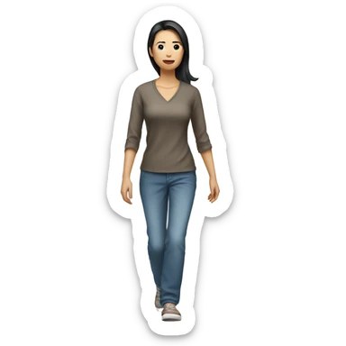 walking asian woman to the right s sticker