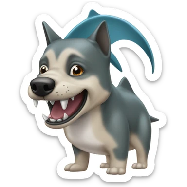 Tiburón combinado Con perro sticker