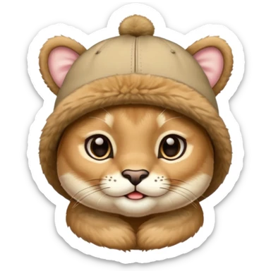 puma wearing a baby hat sticker