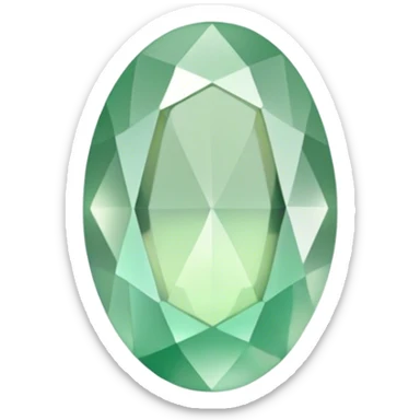 1 pastel green gemstone oval shape  sticker